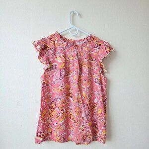 NWT Thml Pink Paisley Print Blouse